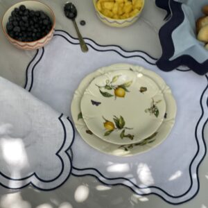White & Blue Sofia Placemat and Napkin Set