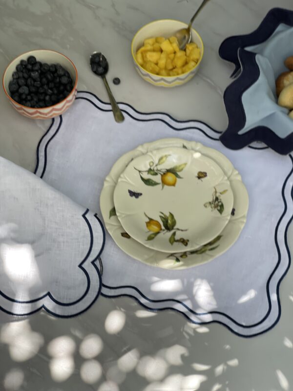 White & Blue Sofia Placemat and Napkin Set