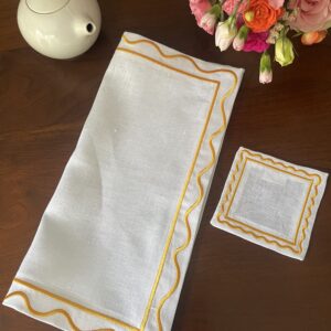 White & Yellow Natalia Napkin Set