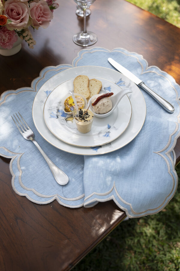 Light Blue & Ecru Antonella Placemat and Napkin Set - Image 2