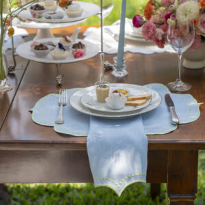 Light Blue & Green Isabella Placemat and Napkin Set