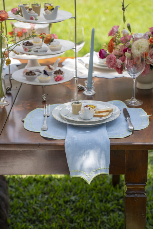 Light Blue & Green Isabella Placemat and Napkin Set