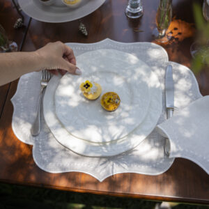 Off white Tone on Tone Isabella Placemat and Napkin Set