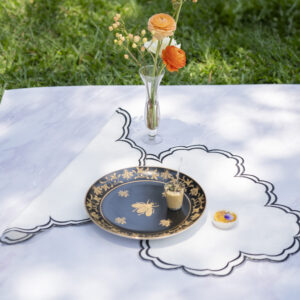Off White & Black Antonella Placemat and Napkin Set