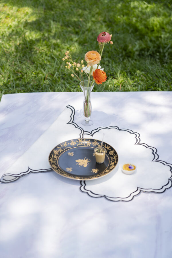 Off White & Black Antonella Placemat and Napkin Set