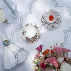 Off White & Light Blue Antonella Placemat and Napkin Set