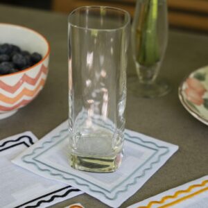 White & Light Blue Natalia Coaster Set