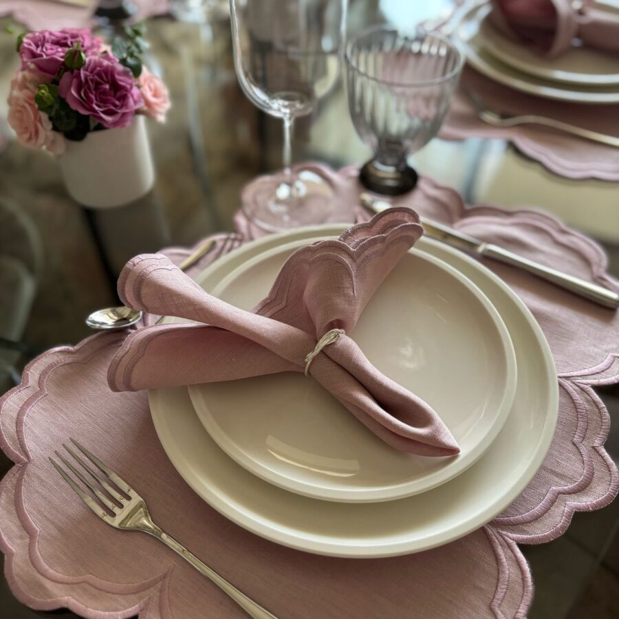 Pink Antonella Placemat and Napkin Set