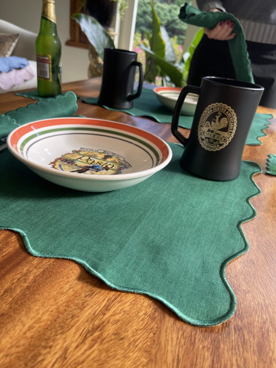Emerald Green Olivia Placemat and Napkin Set with optional matching Napkin Rings - Image 7