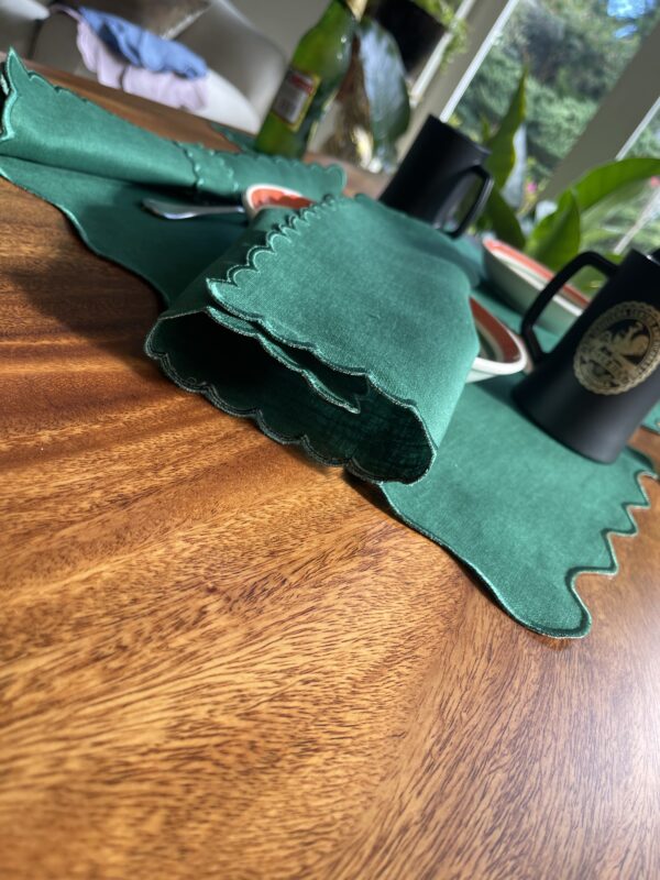 Emerald Green Olivia Placemat and Napkin Set with optional matching Napkin Rings - Image 8
