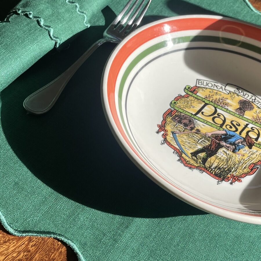 Emerald Green Olivia Placemat and Napkin Set with optional matching Napkin Rings