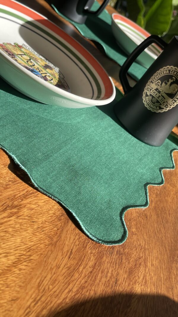 Emerald Green Olivia Placemat and Napkin Set with optional matching Napkin Rings - Image 10