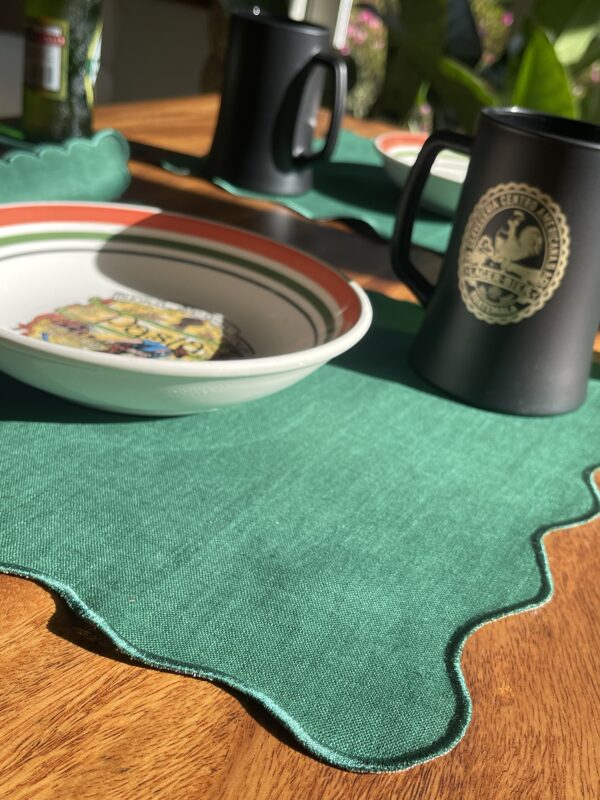 Emerald Green Olivia Placemat and Napkin Set with optional matching Napkin Rings - Image 5
