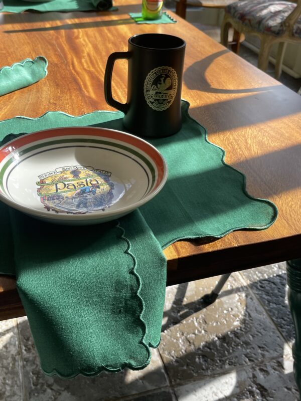 Emerald Green Olivia Placemat and Napkin Set with optional matching Napkin Rings - Image 4