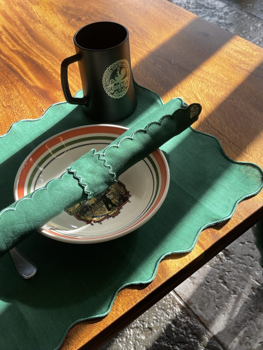 Emerald Green Olivia Placemat and Napkin Set with optional matching Napkin Rings - Image 3