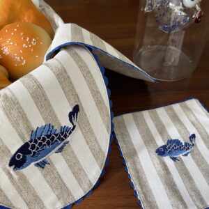 Fish Double Sided Bread Basket Napkin