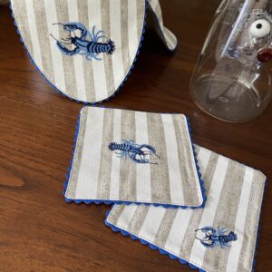 Blue Lobster Double Sided Coasters
