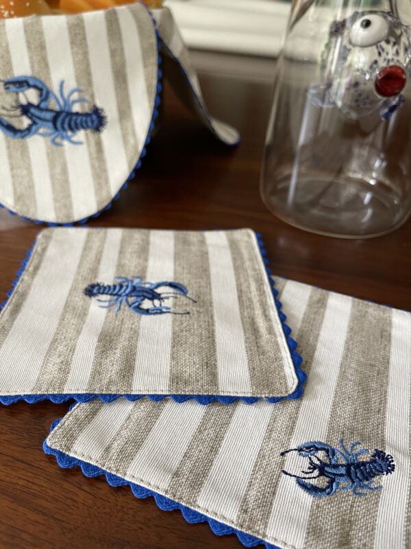 Blue Lobster Double Sided Bread Basket Napkin - Image 2
