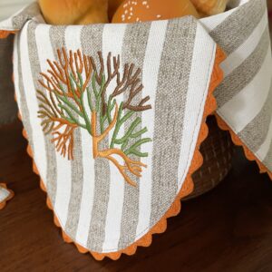 Groove Coral Double Sided Bread Basket Napkin