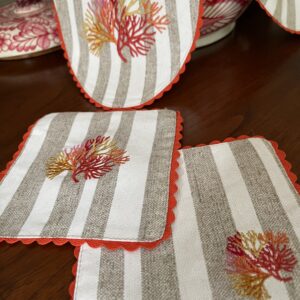 Sunset Coral Double Sided Coasters