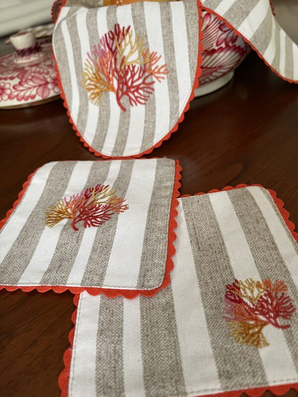 Sunset Coral Double Sided Coasters