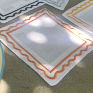White & Orange Natalia Coaster Set