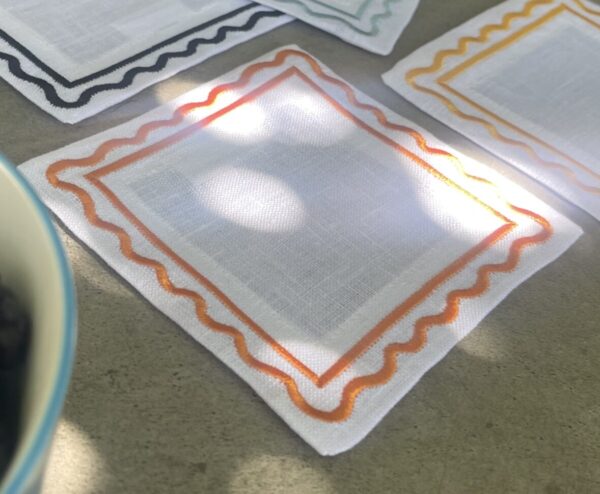 White & Orange Natalia Coaster Set