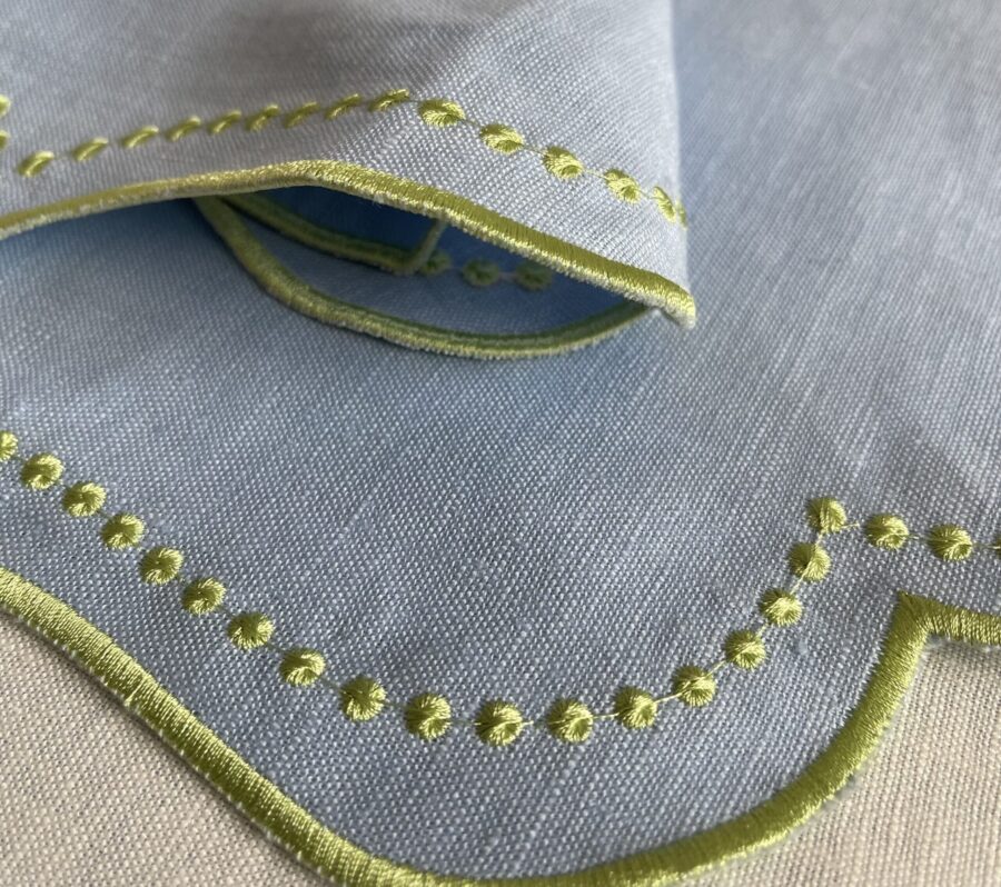 Light Blue & Green Isabella Placemat and Napkin Set - Image 2