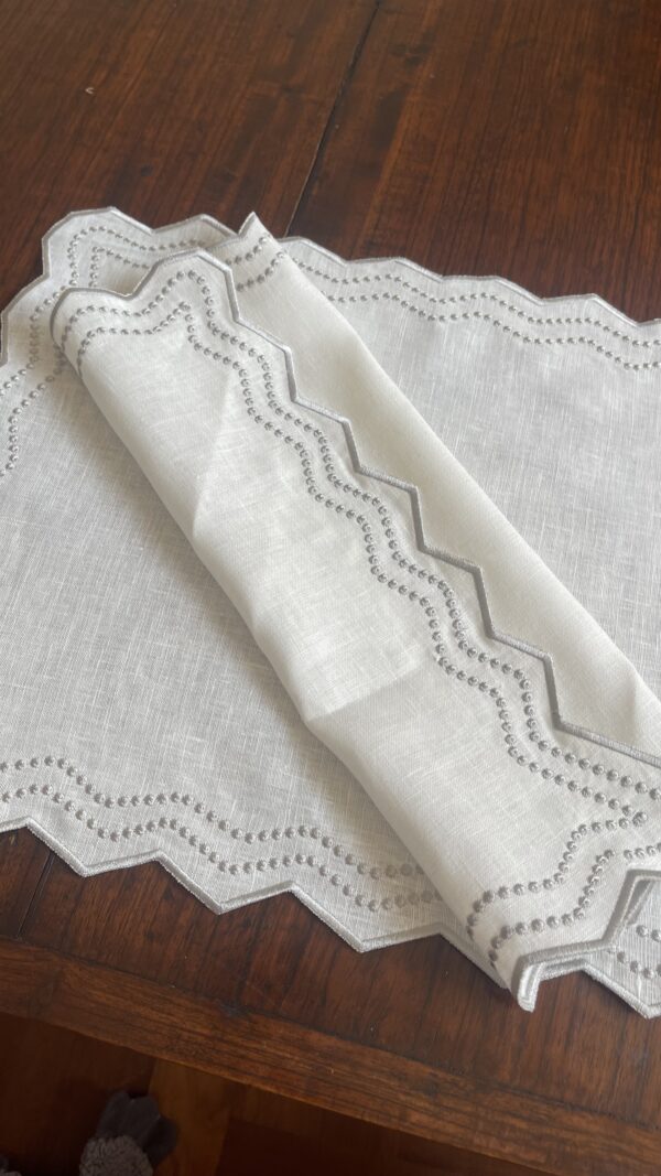 Offwhite &Light Grey Chiara Placemat and Napkin Set