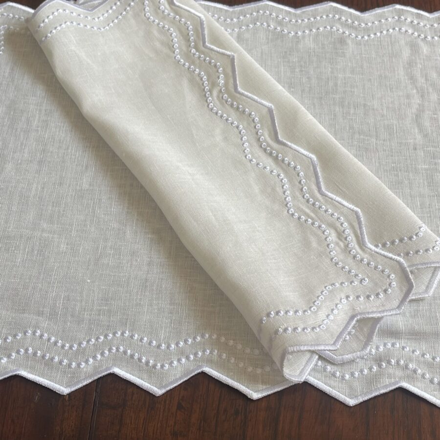 Offwhite & White Chiara Placemat and Napkin Set