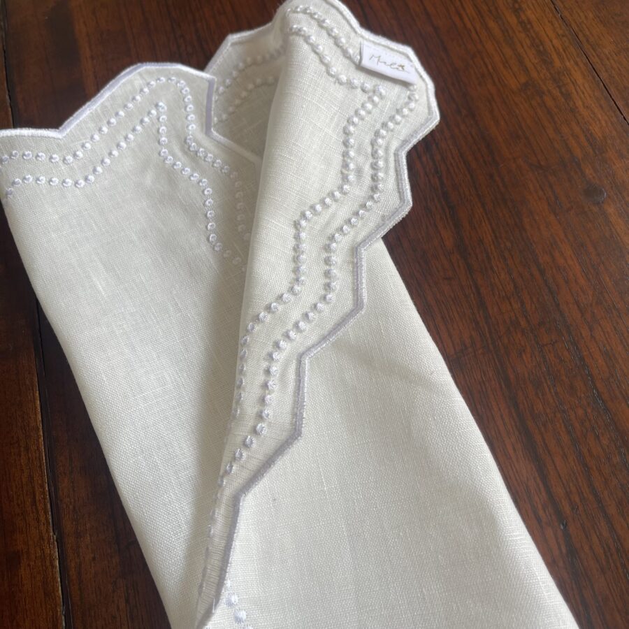Offwhite &Light Grey Chiara Placemat and Napkin Set - Image 2