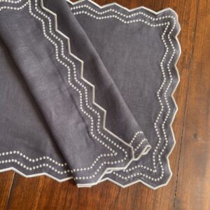 Steel Grey & Light Grey Chiara Placemat and Napkin Set