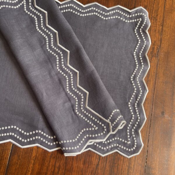 Steel Grey & Light Grey Chiara Placemat and Napkin Set