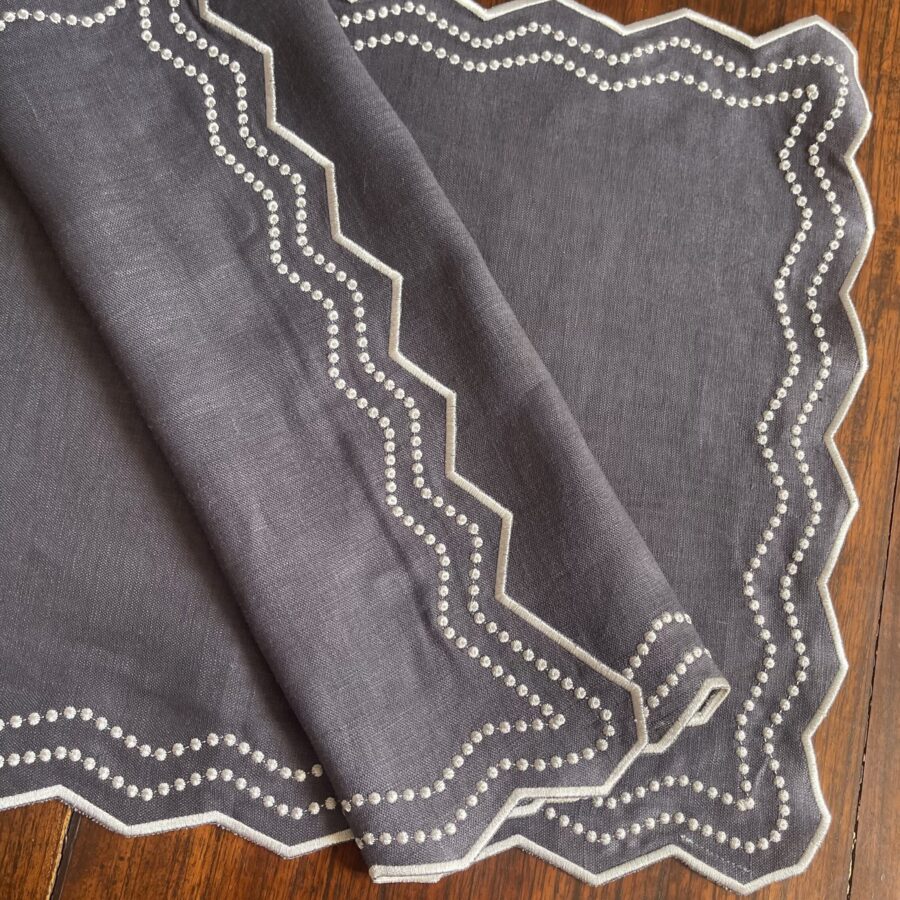 Steel Grey & Light Grey Chiara Placemat and Napkin Set