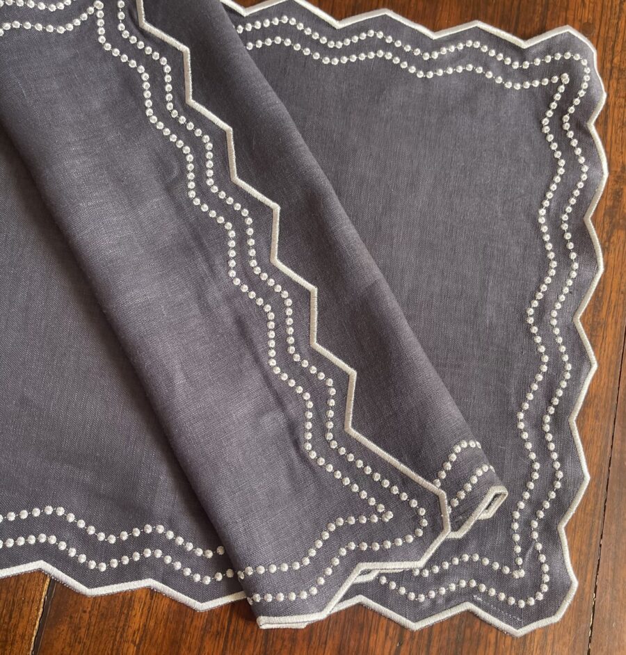 Steel Grey & Light Grey Chiara Placemat and Napkin Set