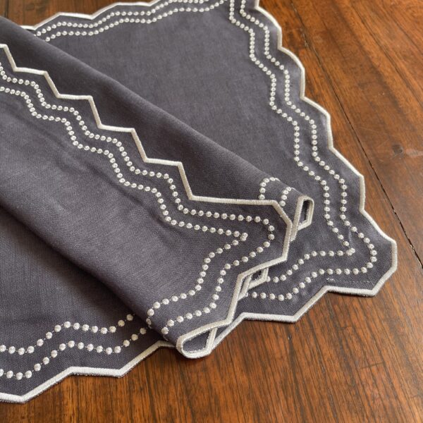 Steel Grey & Light Grey Chiara Placemat and Napkin Set - Image 5