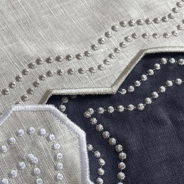 Steel Grey & Light Grey Chiara Placemat and Napkin Set - Image 2
