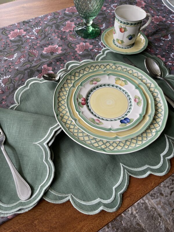 Green & Light Green  Antonella Placemat and Napkin Set - Image 4