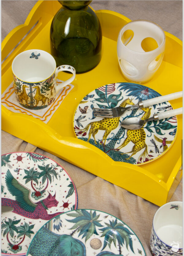 White & Yellow Natalia Coaster Set - Image 3
