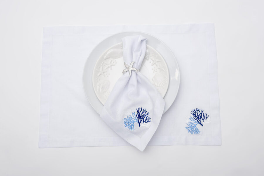 Mediterranean Coral Placemat & Napkin Set
