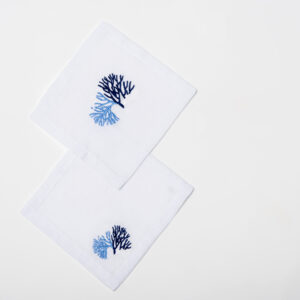 Mediterranean Coral Linen Coasters