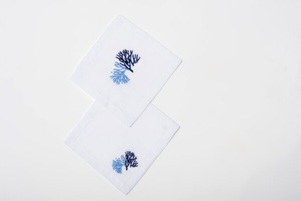 Mediterranean Coral Linen Coasters