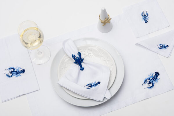 Lobster Linen Bread Basket Napkin - Image 2