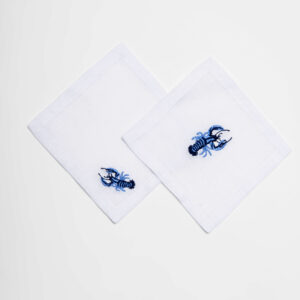 Blue Lobster Linen Coasters