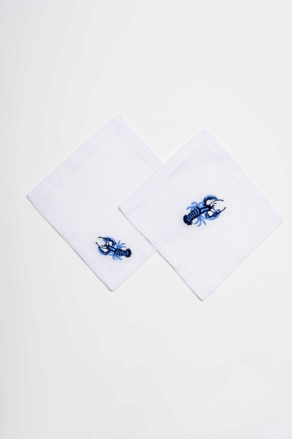 Blue Lobster Linen Coasters
