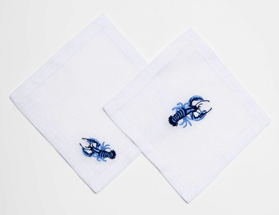 Blue Lobster Linen Coasters