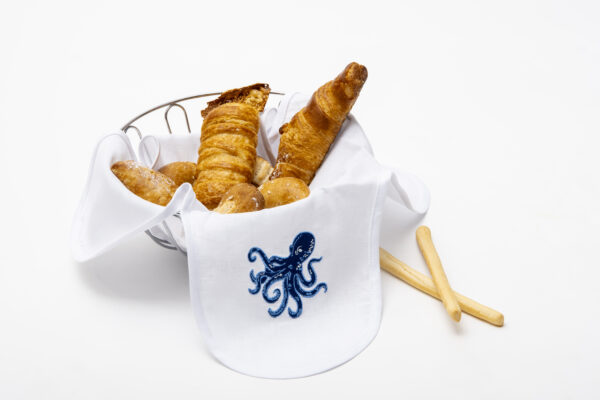 Octopus Linen Bread Basket Napkin