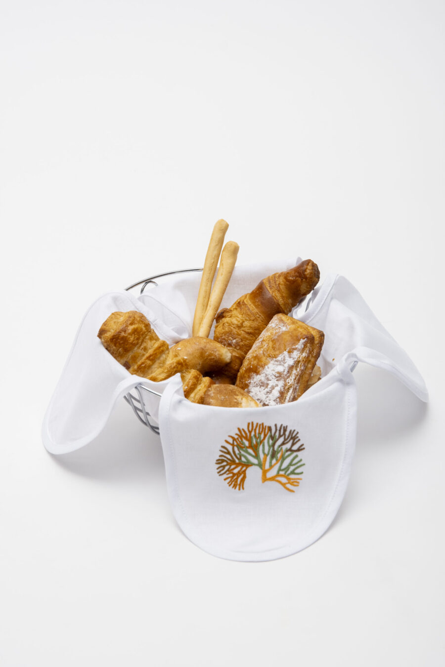 Grove Coral Linen Bread Basket Napkin - Image 2