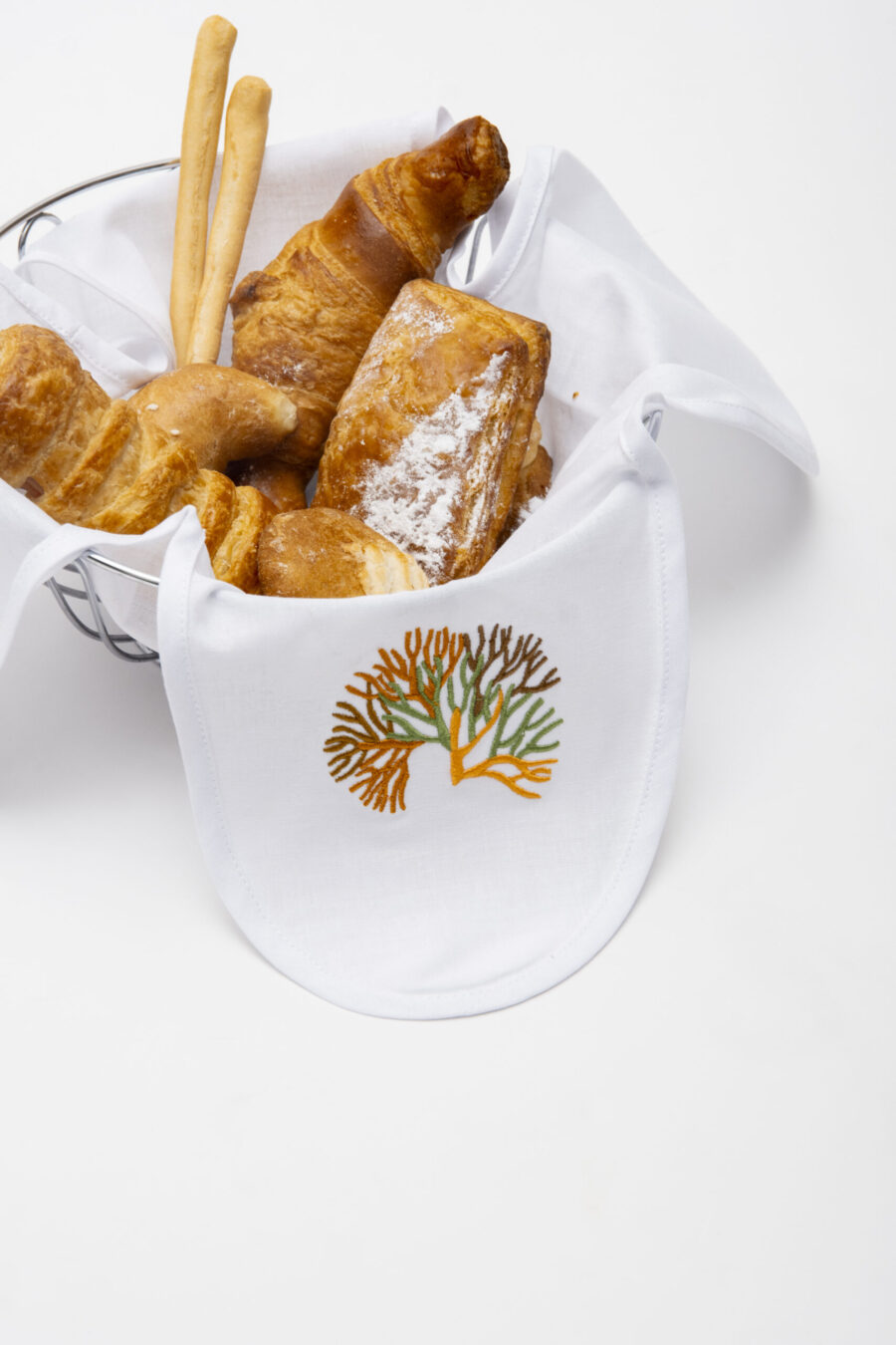 Grove Coral Linen Bread Basket Napkin - Image 3