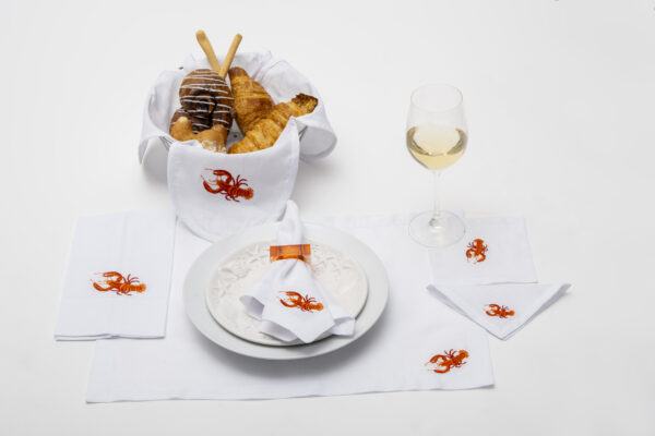 Red Lobsters Linen Coasters - Image 2
